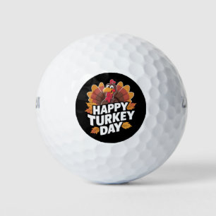 Happy Turkey Day Thanksgiving Day Holiday Gift  Golf Balls