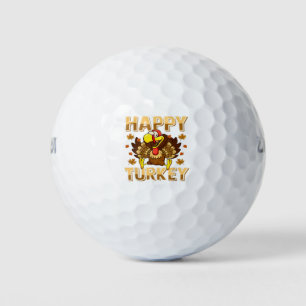 Happy Turkey Day Thanksgiving Day Holiday Gift Golf Balls