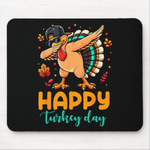 Happy Turkey Day Thanksgiving Turkey Pilgrim Men B Mouse Mat