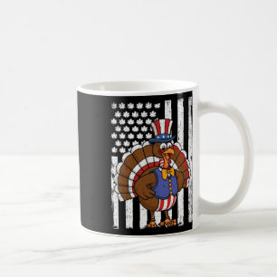 Happy Turkey Day Thanksgiving Usa Flag Patriotic F Coffee Mug