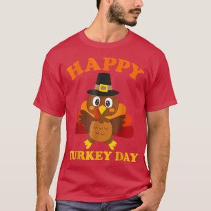 Happy Turkey DayCute Little Pilgrim Gift Thanksgiv T-Shirt