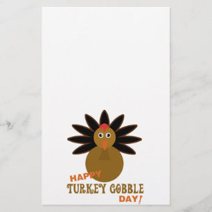Happy Turkey Gobble Day Thanksgiving Stationery