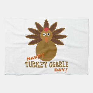 Happy Turkey Gobble Day Thanksgiving Tea Towel
