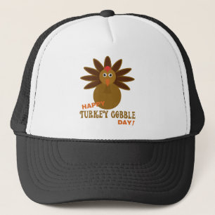 Happy Turkey Gobble Day Thanksgiving Trucker Hat