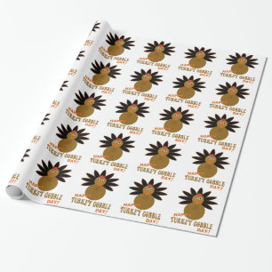 Happy Turkey Gobble Day Thanksgiving Wrapping Paper