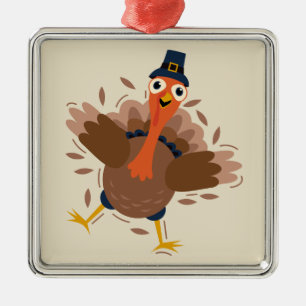 Happy Turkey Metal Tree Decoration