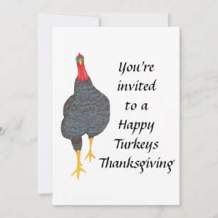 Happy Turkeys Vegetarian Vegan Thanksgiving Invite