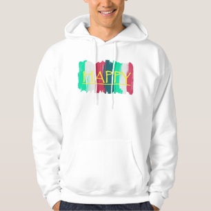 Happy Turquoise Pink Stripes Funky Hoodie