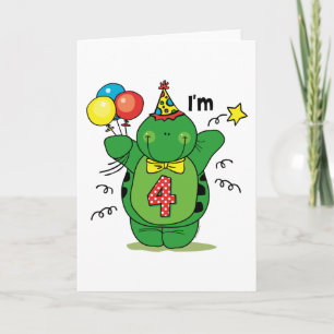 Happy Turtle 4th Birthday Card