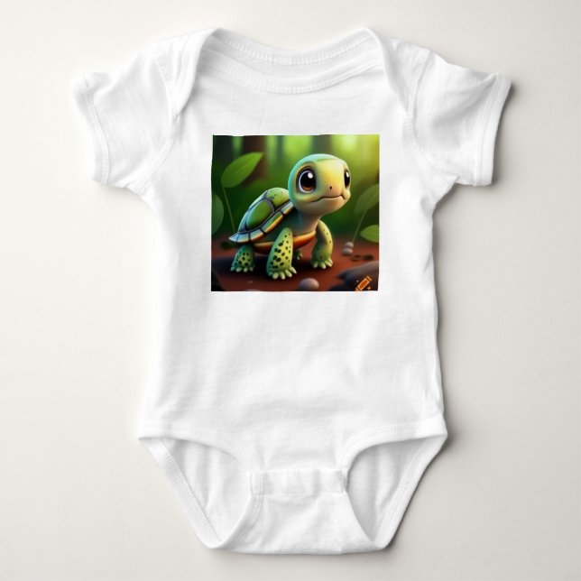 Happy Turtle Adventures Baby Bodysuit (Front)