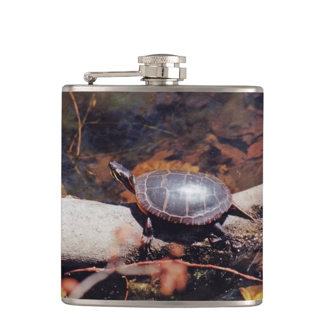 Happy Turtle Hip Flask (Front)