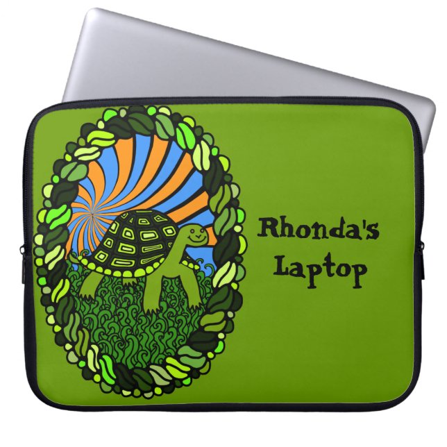 Happy Turtle Laptop Sleeve (Front)