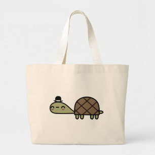 Happy Turtle Large Tote Bag