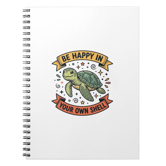 Happy Turtle Quote Vintage Engraving Design_1 Notebook (Front)