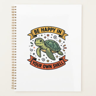Happy Turtle Quote Vintage Engraving Design_1 Planner