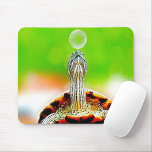 Happy turtle with bubble mouse mat