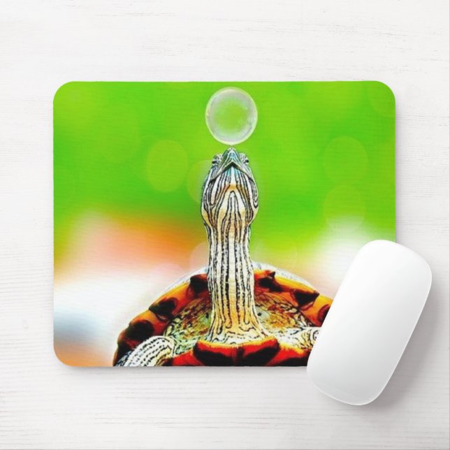 Happy turtle with bubble mouse mat (With Mouse)