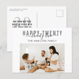 Happy Twenty Twenty Two Typography Photo Holiday Postcard