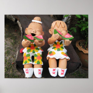 Happy Twins  ハッピー かわいい Poster