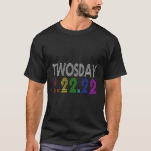 Happy Twosday 2/22/2022 Tuesday Cute Retro T-Shirt