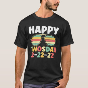 Happy Twosday 2 22 22 Teacher Girl Boy Twosday T-Shirt