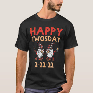 Happy Twosday Plaid Nordic Gnome Dab Cute 2Sday 2S T-Shirt