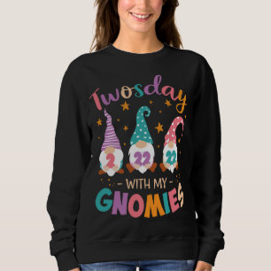Happy Twosday With My Gnomie 2nd Grade Teacher 2-2 Sweatshirt