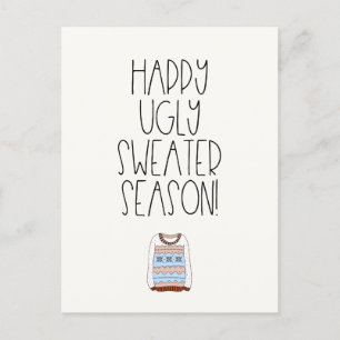 Happy ugly sweater season postcard