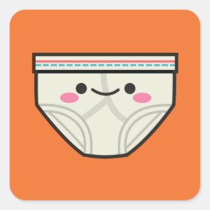 Happy Underpants Square Sticker