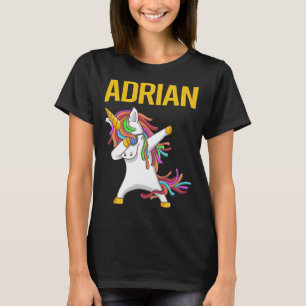 Happy Unicorn - Adrian Name T-Shirt