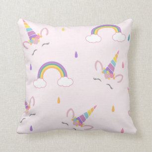 Happy Unicorn and rainbows Cushion