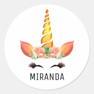 Happy Unicorn Classic Round Sticker