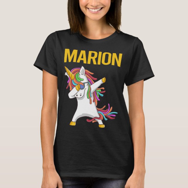 Happy Unicorn - Marion Name T-Shirt (Front)
