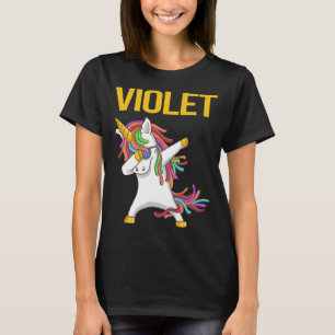 Happy Unicorn - Violet Name T-Shirt