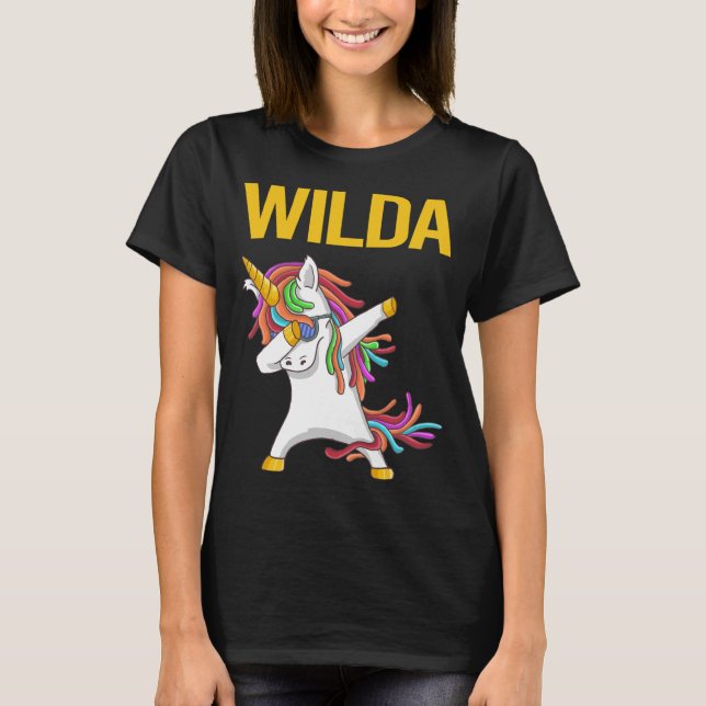 Happy Unicorn - Wilda Name T-Shirt (Front)