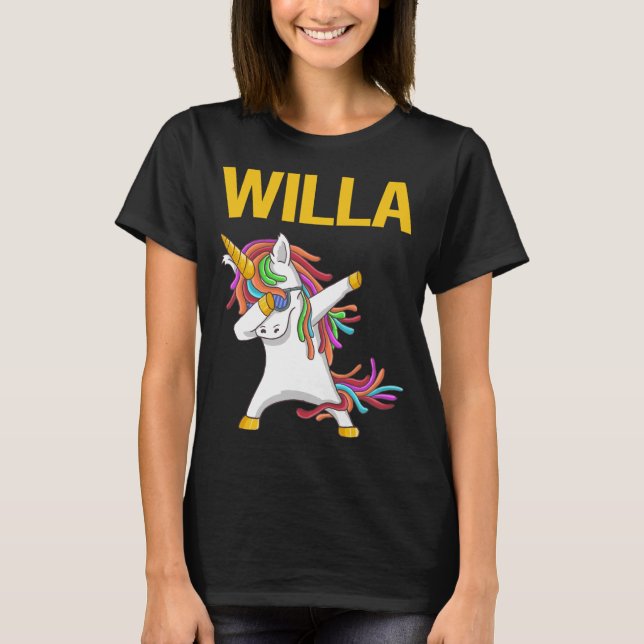 Happy Unicorn - Willa Name T-Shirt (Front)
