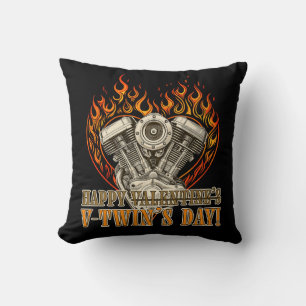 Happy V-Twin’s Day, Anti Valentine, Chopper Lovers Cushion