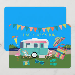 Happy Vacation Cute Camper By the Lake