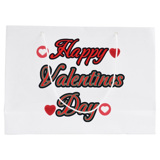 Happy Valenties Day for gift Large Gift Bag (Back)