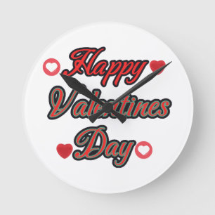 Happy Valenties Day for gift Round Clock