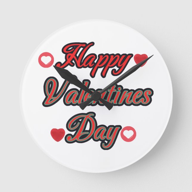 Happy Valenties Day for gift Round Clock (Front)