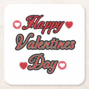 Happy Valenties Day for gift Square Paper Coaster