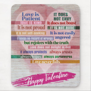 Happy Valentine - 1 Corinthians 13  Mouse Mat