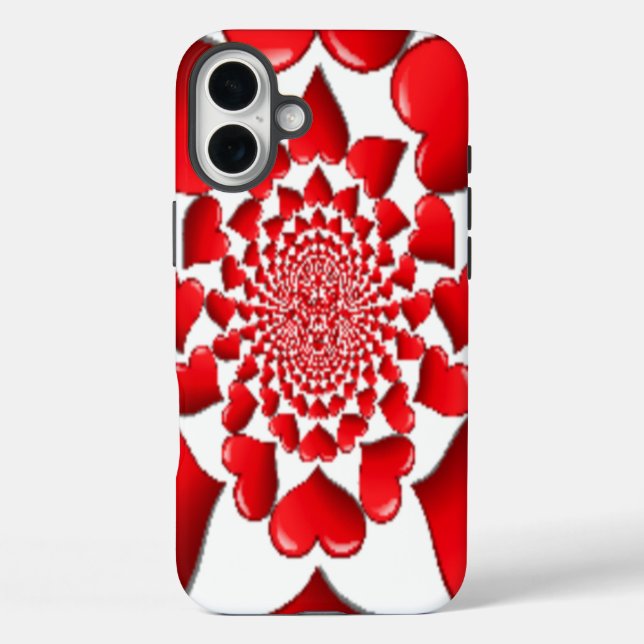 Happy Valentine Big Red Hearts Case-Mate iPhone Case (Back)