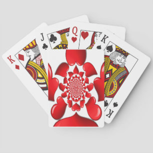 Happy Valentine Big Red Hearts Playing Cards
