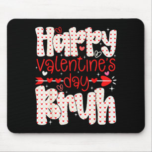 Happy Valentine Bruh Meme Heart Retro Boys Girls K Mouse Mat