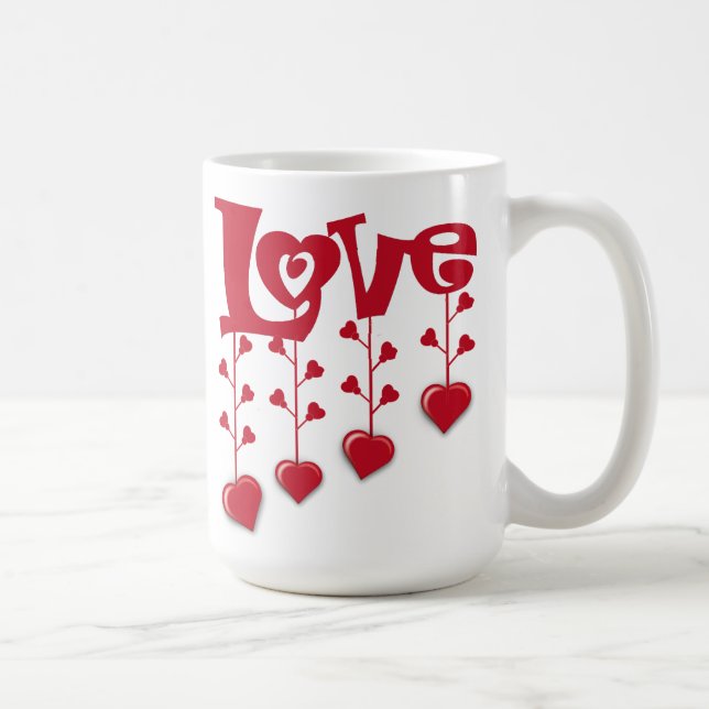 HAPPY VALENTINE DAY 2024 LOVE RED HEART COFFEE MUG (Right)