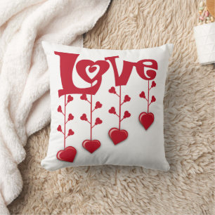 HAPPY VALENTINE DAY 2024 LOVE RED HEART CUSHION