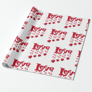 HAPPY VALENTINE DAY 2024 LOVE RED HEART WRAPPING PAPER