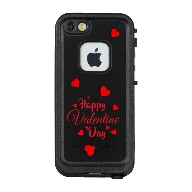 Happy Valentine Day  black LifeProof iPhone Case (Back)